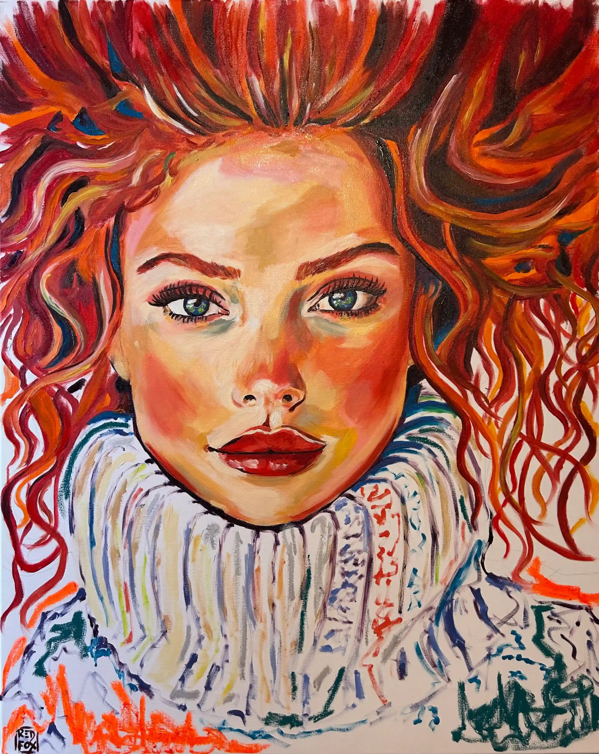 Portrait: Feuer-die Frau die aus dem Winter kam