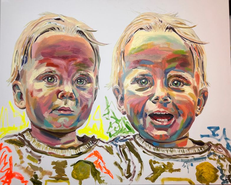 Doppelportrait vom eineinhalbjährigen Sohn